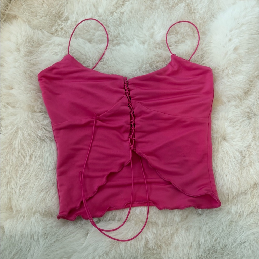 I.AM.GIA Fuchsia Nyx Lace-Up Camisole